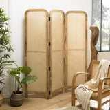 MACABANE ISA - Paravent Marron Bois de manguier et cannage Couleur Naturelle
