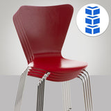 CLP Chaise Empilable Calisto en Bois - Assise Ergonomique - Chaise de Salle d'Attente en Bois Chaise, Hauteur Assise 45 cm -Couleurs au Choix: | Couleur Rouge
