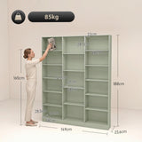 HOMCOM Bibliothèque 6 Niveaux 17 Compartiments 149 x 23,6 x 188 cm Vert