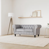 INTENSE DECO Canapé Chesterfield Velours 2 Places Altesse Argent