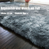 Swsen Tapis Salon Shaggy Longs Super Doux - Shaggy Tapis Moelleux Dessous Antidérapant - Tapis Chambre Lavable Moderne à Poils Longs 160x200 cm, Blanc