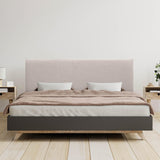 DHOME Tête de lit en Lin Naturel uni tapissée Chambre à Coucher Moderne Top Trending (Beig, 160x105cm avec Pieds (Lits 150/160))