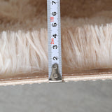 Grand tapis moderne à poils longs, antidérapant, doux au toucher, en fausse fourrure, pour salon, chambre à coucher, canapé, chambre d'enfant - 160 x 230 cm - Beige