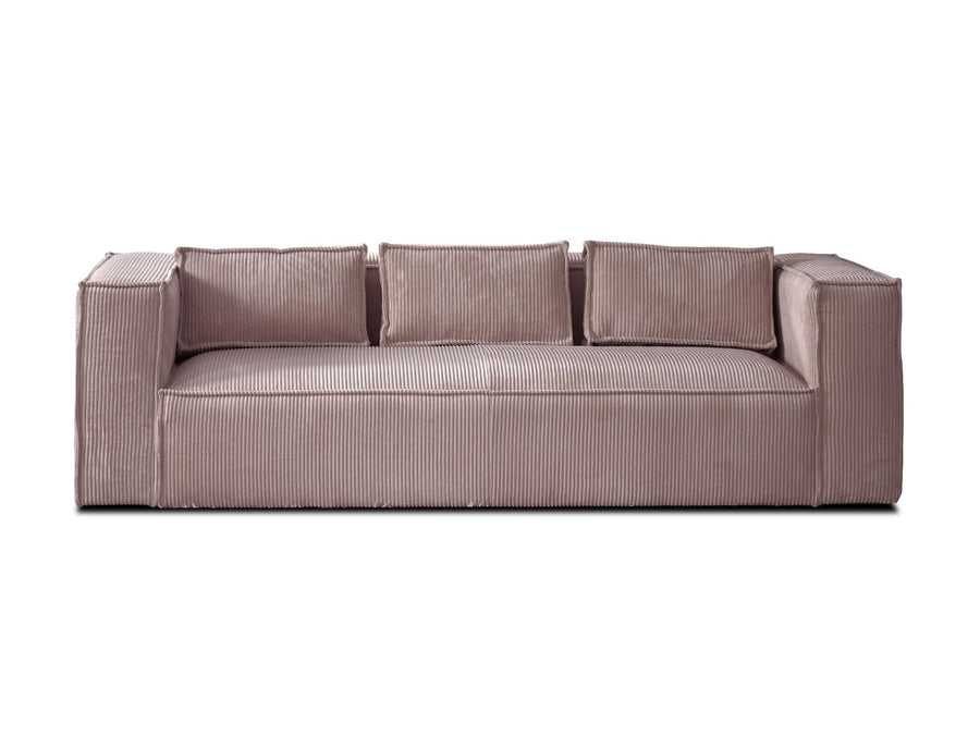 Lisa Design - Stella - canapé Fixe 3 Places - en Velours côtelé - Style Contemporain, Rose