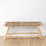 Bohome Living - Banc en Bois Massif d'intérieur, Banquette Ethnique Naturelle, Fait Main | Bohème Chic 100cm