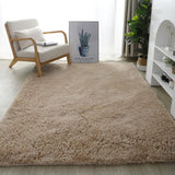 Warmsile Tapis Shaggy À Poils Longs pour Salon, Chambre, Couloir - Antidérapant, Moelleux, Soft - Camel, 160 x 230 cm