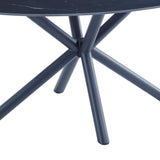 Casa Vital Melisana Table de salle à manger ovale en pierre frittée avec pieds en métal Noir mat 160 x 90 x 76 cm Charge maximale 50 kg
