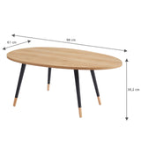 BAÏTA Table Basse Organic - Coloris Bois et Noir - L98cm