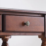 Table de Bureau Bois de caoutchouc stable PC Bureau à la maison Bureau avec 2 tiroirs de stockage Table d'étude de style de campagne simple, brun rustique Bureau d'ordinateur ( Color : 0.8 meters )