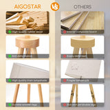 Aigostar Lampadaire Sur Pied Salon Vintange,Lampadaire Trépied en Bois,Ampoule Non Incluse,Compatible Ampoule LED E27,Avec Interrupteur à Pied et Abat-Jour en Lin,Idéal Salon,Chambre,Bureau