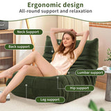 Mavdecll Chaise Longue Au Coin du Feu Togo, Fauteuils Poires Compressés, Canapé Vert Au Coin du Feu, Canapé De Sol Paresseux, Matériau en Daim Doux, pour Dortoir, Salon, Chambre À Coucher, Bureau