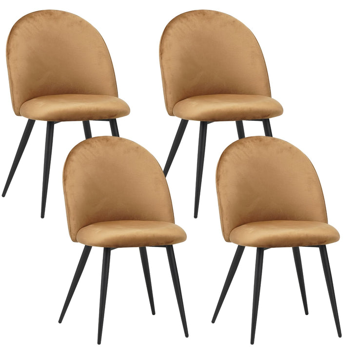 Albatros Capo Lot de 4 chaises de salle à manger avec housse en velours Marron – Design vintage élégant avec housse en velours – Chaise rembourrée certifiée SGS – Chaise de cuisine moderne