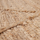 Paco Home Tapis De Salon Jute Fibres Naturelles Artisanal Motif 3D Scandinave Moderne, Dimension:160x230 cm, Couleur:Naturelle