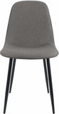 CLP Chaise de Salle à Manger rembourrée Maryam, Chaise de Cuisine avec Dossier et Cadre en métal Noir, supporte jusqu'à 150 kg, Couleur:Gris Clair, Matériel:Tissu
