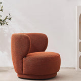 HOMIFAB Fauteuil en Tissu Bouclette Rouille - Ester