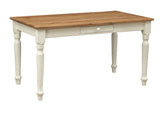 Biscottini Table de Bureau Bois 140x80x80 cm - Table de Cuisine en Tilleul Massif - Table à Manger pour intérieur et extérieur - Table en Bois Massif avec tiroir