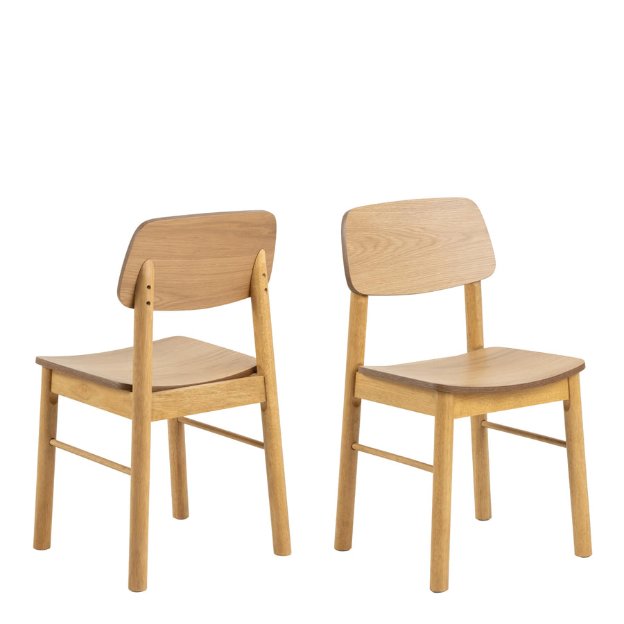 Furniture To Go Lot de 2 chaises de Salle à Manger Barlow en chêne Mat Furniture To Go Lot de 2 chaises de Salle à Manger Barlow en chêne Mat