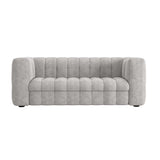 Mobilier-Deco Daria - Canapé 3 Places Convertible rapido en Tissu matelassé Gris Matelas 14 cm