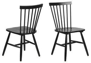 AC Design Furniture Susanne Chaises de salle à manger Lot de 2, H: 86 x l: 50,5 x L: 49,5 cm, Noir, Bois, 2 pc