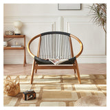 Fauteuil d'appoint en rotin Canapé en bois, chaise de loisirs tissée en corde de chanvre, fauteuil inclinable simple for balcon, chaise longue for patio, jardin et terrasse, élégant et confortable Fau