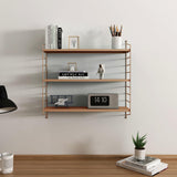 [en.casa] Étagère Murale Meuble de Rangement Flottant à 3 Niveaux avec Cadre Stable Style Industriel Élégant pour Cuisine Salon Chambre Salle de Bains Acier 50 x 60 x 15 cm Marron Clair Mat