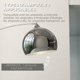 HOMCOM Lampadaire sur Pied Marbre 40W E27 Longueur 110-115 cm Noir Gris