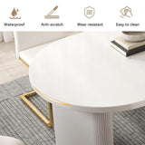 homary Japandi Table de salle à manger ovale extensible en bois avec base sur piédestal 160 à 200,7 cm Blanc 160 à 200,7 cm