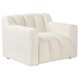 Beliani Fauteuil Moderne en Bouclé Tapissé Dossier Rembourré Épais Blanc Cassé Agerup