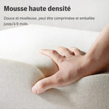 Générique Canapé-Lit Double 3,00m en Velours Côtelé Gris, Compression Vide, Mousse Haute Densité, 300x100x72cm, Design Moderne Sculptural pour Salon
