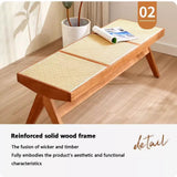 EYUIOPLM Banc d'entrée Rustique en chêne, Long Banc en Bois for Salon, Salle à Manger, Bout de lit,à Chaussures d'entrée d'intérieur de Style Ferme(Cherry Wood Finish,86cm)