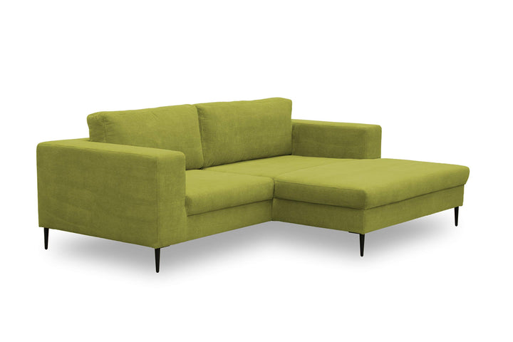 DOMO. collection Modica Canapé d'angle Moderne en Forme de L sans Sol - 244 x 173 x 83 cm (l x p x h) - Vert