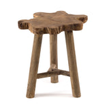 DESIGN DELIGHTS TABOURET en Bois Tree | Acajou, 50x40x30 cm | Tabouret pour Plantes, tabouret en Tronc darbre, Table dappoint, tabouret Racine, Naturel