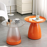 Yqyc Table D'appoint Ronde en Plastique pour Canapé, Table Appoint Moderne pour Les Espaces Étroits Et Petits, pour Bureau, Salon, Chambre À Coucher, Table Basse (Color : Orange)
