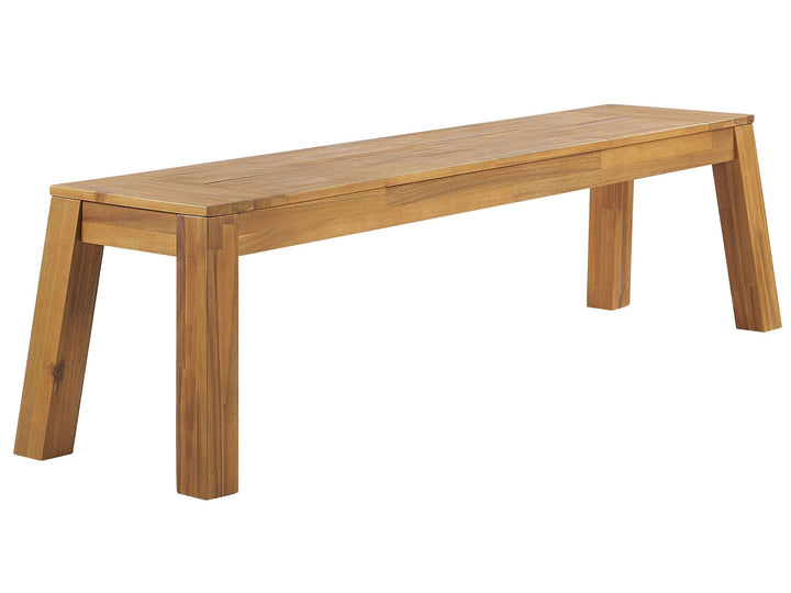 Beliani Banc de Jardin Design en Bois d'Acacia Clair 160 cm Look Naturel et Très Tendance pour Intérieur et Extérieur au Style Rustique et Boho