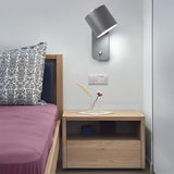 WYRKYP Applique Murale En Métal Support de Lampe Murale D'Intérieur Réglable Avec Interrupteur À Bouton E27 Luminaire Lampe de Chevet Moderne Pour Salle de Lecture Chambre,Gris,25X20X13Cm