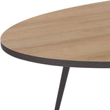 Table de Salle à Manger Ovale 180 x 90 cm Effet Bois de Chêne et Pieds en Métal Noir pour Intérieur Scandinave Rétro ou Moderne Beliani