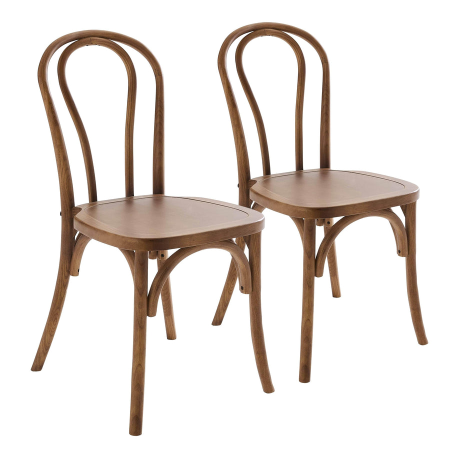 Oviala Lot de 2 chaises Style bistrot en Bois d Oviala Lot de 2 chaises Style bistrot en Bois d'orme foncé