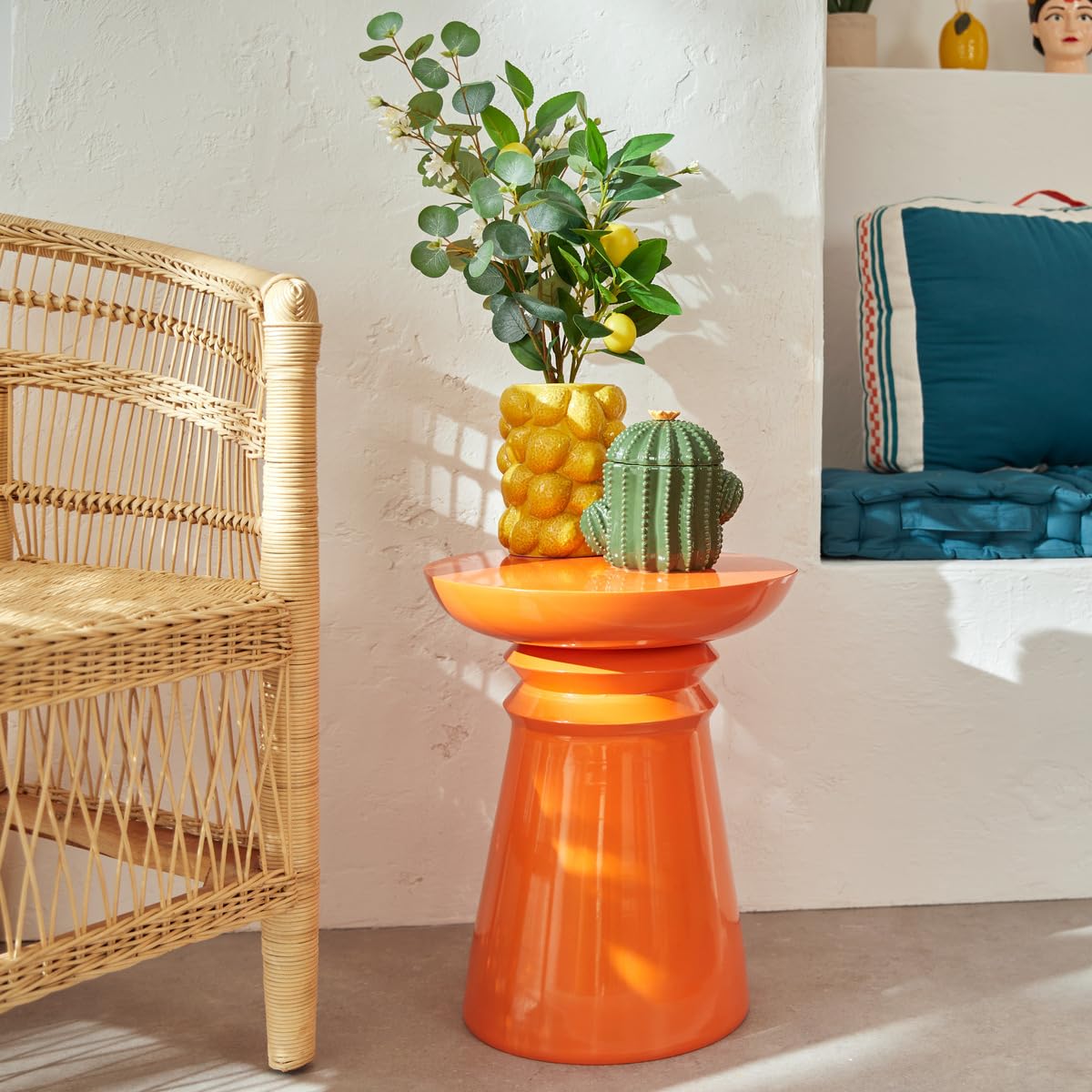 Table d'appoint stoneto orange 35x35x43cm