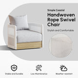 Homary Fauteuil de Jardin Pivotant 360°, Cadre Aluminium