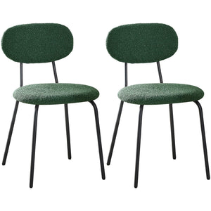 ANVOFONG Chaises de Salle à Manger Lot de 2,Chaises de Cuisine en Tissu Teddy,Chaises Longues Empilables,Convient à la Salle à Manger,La Cuisine,La Chambre à Coucher,La Salle de Réception-Vert