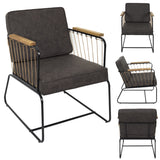 HOME DECO FACTORY - HD7163 Fauteuil Contemporain - Conçu pour Confort et Élégance - Assise Confortable - Pieds en Fer - Dimensions 63x79x73 cm - Hauteur d'Assise 43 cm - Couleur Marron