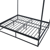 [en.casa] Cadre de Lit à Baldaquin avec Sommier à Lattes Lit Double Adulte Cadre à Lattes sur Pied Design Élégant Stable Capacité de Charge 200 kg Chambre à Coucher Métal 160 x 200 cm Noir