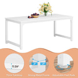 Tribesigns Table de salle à manger industrielle rectangulaire 180 x 80 cm, pour 6 à 8 personnes, en bois et métal, avec pieds en métal