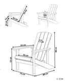 Chaise Basse Fauteuil de Jardin Effet Bois Rouge avec Accoudoirs et Dossier Confortable Matières Résitantes pour Terrasse Rustique et Campagne Beliani