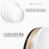 GOLD&CHROME UNIQUE DESIGN, Miroir Mural, Rond, avec Cadre en Aluminium - Blanc ⌀60 Miroir revêtue de téflon, résistante à l'humidité Cadre de Miroir, 2 cm de Profondeur, Peint par poudrage
