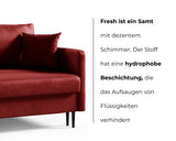 LIKMA Canapé 3 Places Mara 209 cm avec Fonction Lit et Coffre de Rangement, Canapé-Lit en Velours Vert Bouteille Fresh 13, Sofa Convertible Moderne, Couchage d'Appoint, Banquette