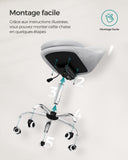 SONGMICS Chaise de Bureau, Fauteuil Pivotant en Tissu Coton-Lin, Siège Confort, Rembourrage en Mousse, Réglable en Hauteur, pour Bureau, Chambre, Gris Tourterelle OBG020G01