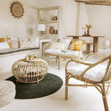 Atmosphera - Fauteuil Neta - rotin et Coton - Blanc