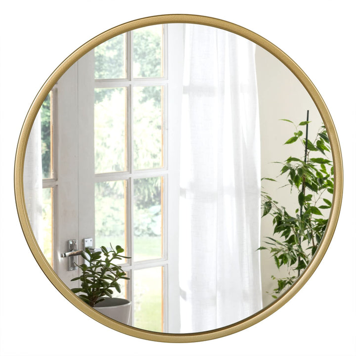 WOLTU Miroir Maquillage Mural Ø60cm, Doré, Rond avec Cadre en Métal, Décoratif, Moderne, Suspendu pour Salle de Bain, Chambre, Salon, Couloir WOLTU Miroir Maquillage Mural Ø60cm, Doré, Rond avec Cadre en Métal, Décoratif, Moderne, Suspendu pour Salle de Bain, Chambre, Salon, Couloir