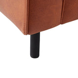 Canapé Fixe 3 Places en Cuir PU Marron Effet Naturel Confort Optimal pour Salon au Design Moderne Beliani